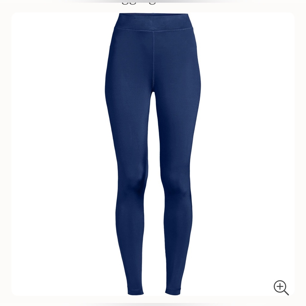 Land’s End Women’s Thermaskin Long Underwear Leggings in Navy Blue| Size: 18
